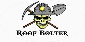Roof Bolter Coal Miner Skull Hard Hat Stickers