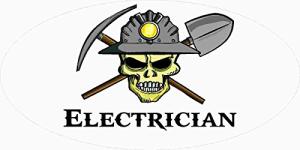 Electrician Coal Miner Skull Hard Hat Stickers Set