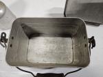 Vintage Aluminum Coal Miners Lunch Pail with Wooden Handle