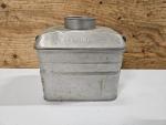 Vintage Aluminum Coal Miners Lunch Pail with Wooden Handle