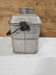 Vintage Aluminum Coal Miners Lunch Pail with Wooden Handle