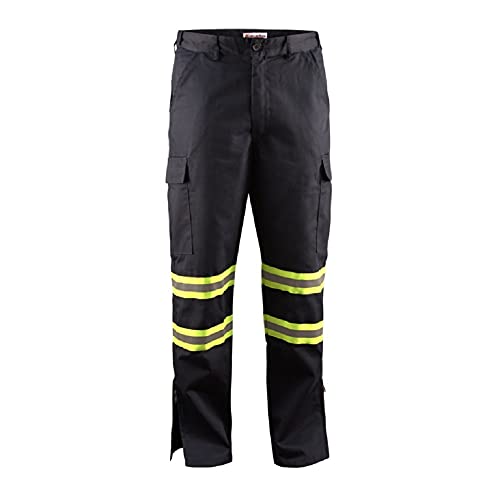High Visibility Safety Work Pant with Leg Zipper, Navy