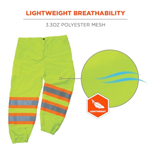 Ergodyne Unisex Class Two-tone Reflective Safety Pants, Lime