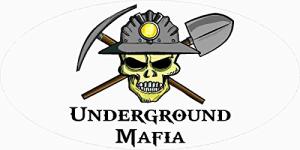 Underground Mafia Coal Miner Skull Hard Hat Stickers
