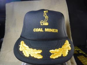 Vintage Black Insulated Coal Miner Trucker Hat Cap