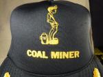 Vintage Black Insulated Coal Miner Trucker Hat Cap