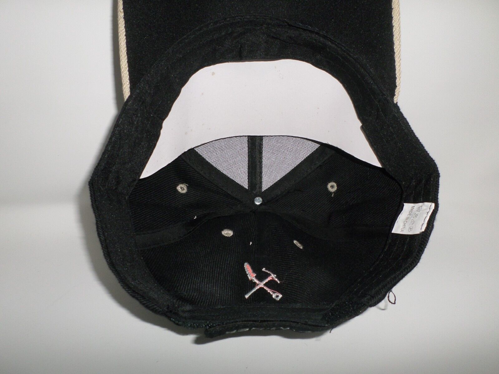 Adjustable Strap Embroidered Coal Miner Hat Black/Brown