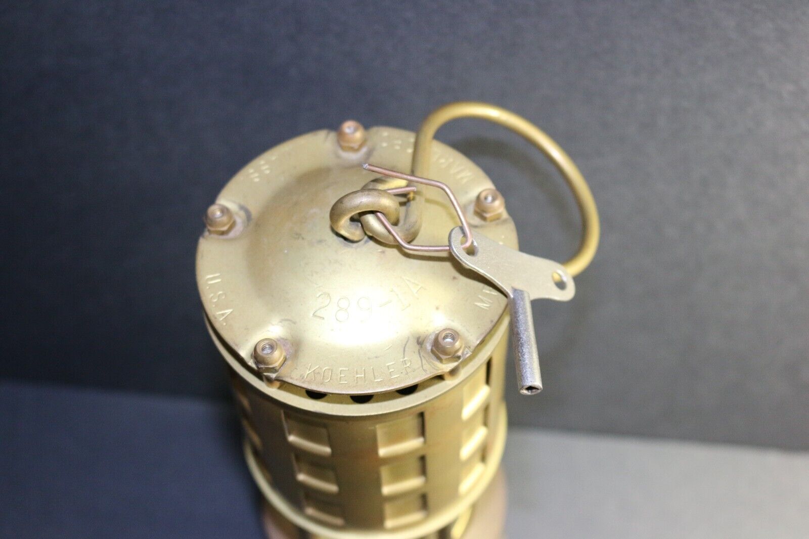 Koehler 289-1A Vintage Coal Mining Lamp with Key