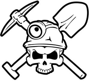 Coal Miner Skull Hard Hat Toolbox Sticker