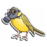 Canary Coal Mine Gas Mask Decal Sticker