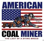 American Coal Miner Hard Hat Sticker with US Flag