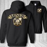 Coal mining skull hoodie - pickax shovel crossbones
