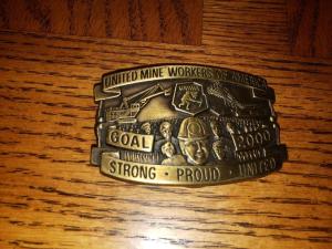 UMWA Coal Mine Workers America Buckle 2000