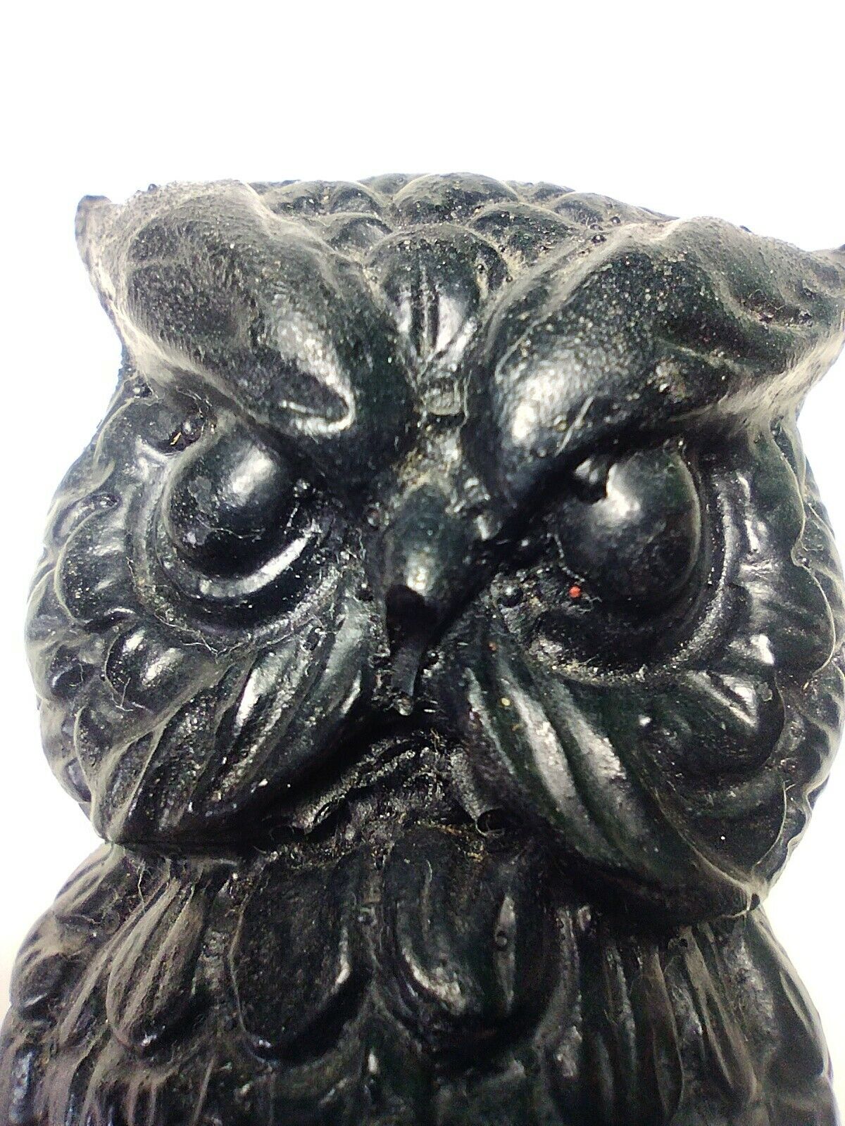 Coal Carved Owl Figurine