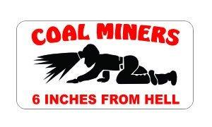 3pcs Coal Miner Hard Hat Humor Stickers Set