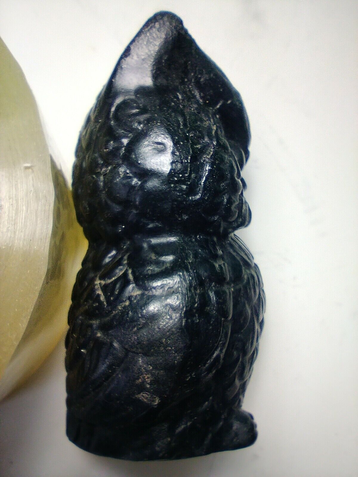 Coal Carved Owl Figurine