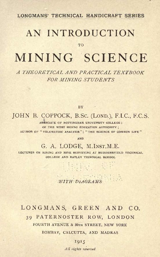 105 Classic Books on Coal Mining - Methods, History, Miners