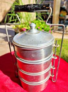 Aluminum Stacked Coal Minor/Railroad Lunch Pail - Vintage