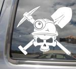 Coal Miner Skull Shovel Pick Vinyl Decal Sticker
