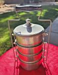 Aluminum Stacked Coal Minor/Railroad Lunch Pail - Vintage