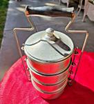 Aluminum Stacked Coal Minor/Railroad Lunch Pail - Vintage