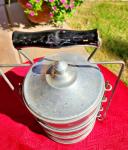 Aluminum Stacked Coal Minor/Railroad Lunch Pail - Vintage