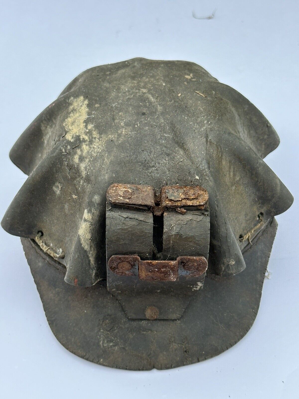 Vintage MSA Coal Miner Helmet with Leather Brim