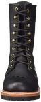 Men's 10in Fireman Logger Work Boots: Black Leather, Non Slip & Fire Resistant