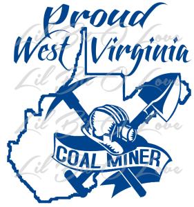 West Virginia Coal Miner Vinyl Decal with Hardhat
