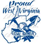 West Virginia Coal Miner Vinyl Decal with Hardhat