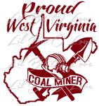 West Virginia Coal Miner Vinyl Decal with Hardhat