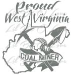 West Virginia Coal Miner Vinyl Decal with Hardhat