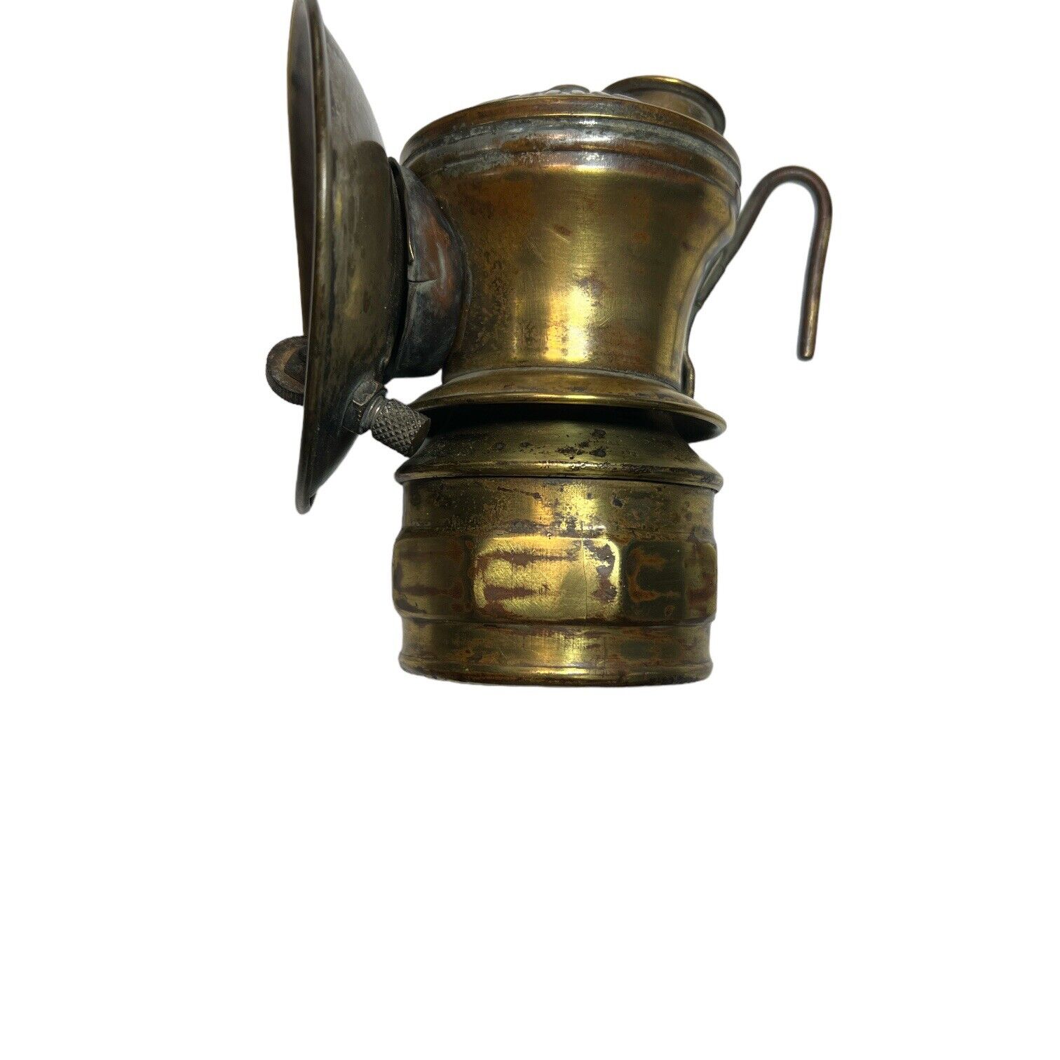 Brass Vintage Auto-Lite Carbide Coal Miner's Helmet Lantern