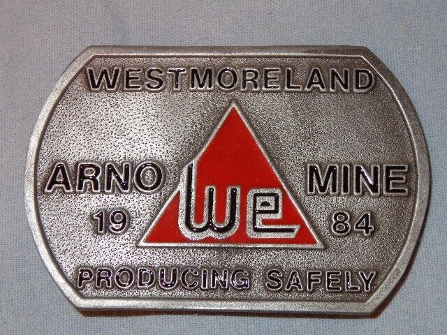 Vintage Westmoreland Coal Co. Arno Mine Belt Buckle