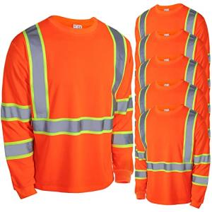 6 Pack High Visibility Long Sleeve T-Shirt Set