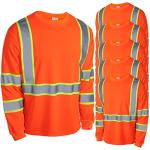 6 Pack High Visibility Long Sleeve T-Shirt Set
