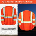 6 Pack High Visibility Long Sleeve T-Shirt Set