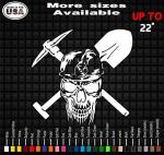 Coal Miner Pick and Shovel Skull Vinyl Decal