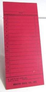 Vintage Benvir Coal Company Tally Credit Scrip Card
