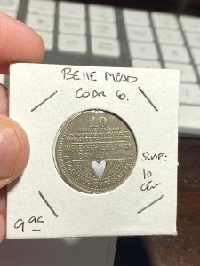 Belle Mead Coal Company 10 Cent Coal Scrip