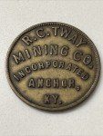 R. C. Tway Mining Co. 25¢ Coal Trade Token