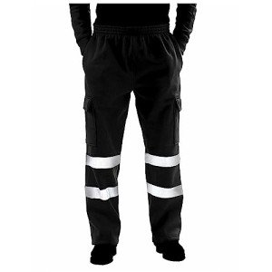Men's Enhanced Visibility Coal Mining Cargo Pants Black