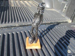 Vintage Coal Miner Figure with Lunch Bucket Display