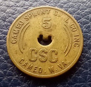 Cameo Splint Coal Co. 5 Cent Trade Token