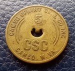 Cameo Splint Coal Co. 5 Cent Trade Token