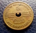 Cameo Splint Coal Co. 5 Cent Trade Token