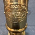 Vintage Brass Miners Lamp from Aberaman Colliery