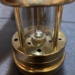 Vintage Brass Miners Lamp from Aberaman Colliery