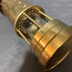 Vintage Brass Miners Lamp from Aberaman Colliery
