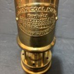 Vintage Brass Miners Lamp from Aberaman Colliery